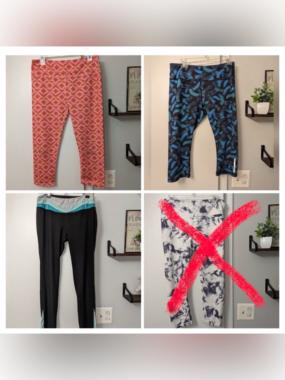 Set of Three Patterned Athletic Leggings